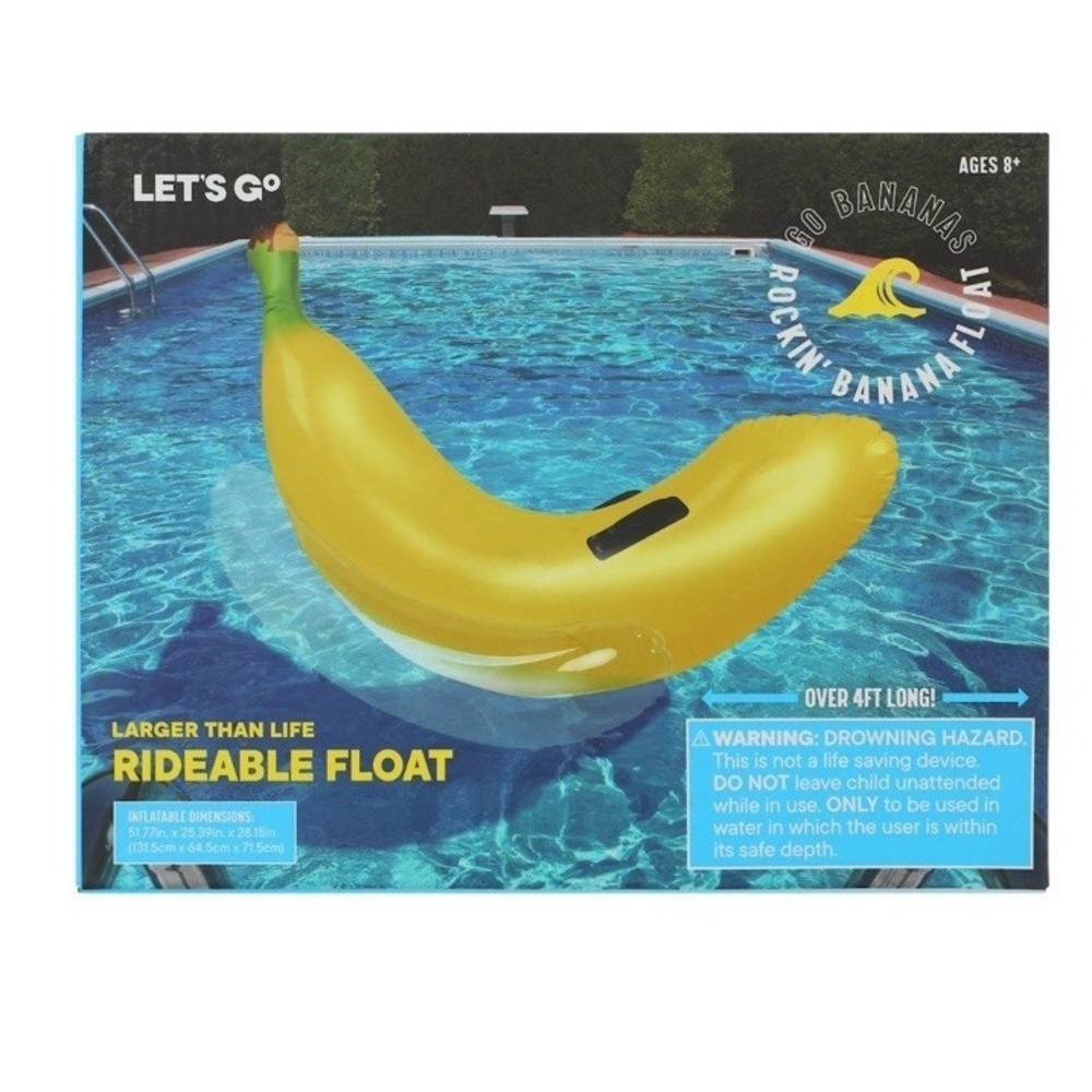 Inflatable Rideable Rockin' Banana Pool Float Floatie Swim Fun Over 4ft